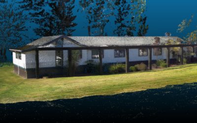 Colourised LiDAR View of our Rotorua Head Office From Hovermap Backpack